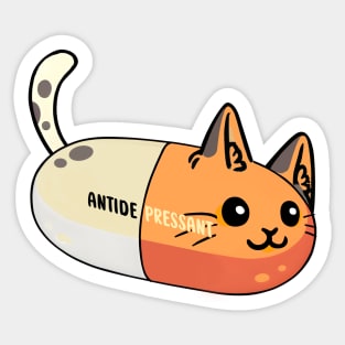 Antidepressant Cat Pill Sticker